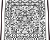 Ornament square antique filet lace Pattern, Needlepoint Pattern Digital PDF, instant download