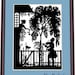 SERENADE With A Cat On The Fence - SILHOUETTE Monochrome Cross Stitch Pattern, Needlepoint Pattern Digital – PDF instant download