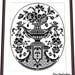 Vase with flowers - Antique SILHOUETTE MONOCHROME Filet Lace Pattern, Needlepoint Pattern Digital – PDF, instant download