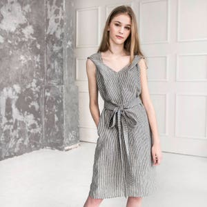 Linen dress / Custom length and color soft linen oversize sundress / Casual loose sleeveless maternity dress / Midi day dress smock