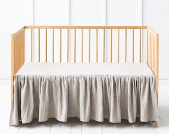 Linen crib skirt online