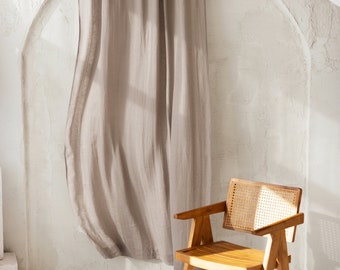 Linen CURTAINS in natural linen color. 55"/140cm width panel with rod pocket. Custom length window drape in various colors.