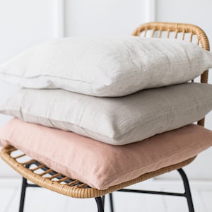 Linen Pillow Shams, Wowen Linen Pillow, 100% Linen Pillowcase. Decorative Pillow Cover. Any Size Linen Pillowcase. Linen Body Pillowcase. image 4