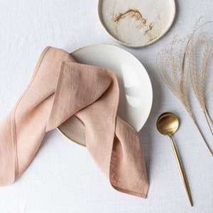 Linen napkins. Set of 2/3/4 washed  16.5"x 16.5"simple finished soft linen napkins available in 47 colors.