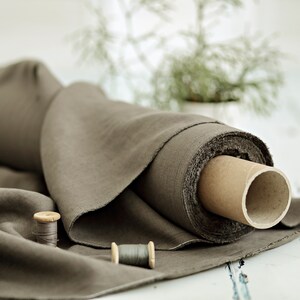 Linen fabric. Middle Gray linen. Medium weight linen. Baltic linen fabric. Flax linen fabric. Prewashed soft linen fabric by meter or yard.