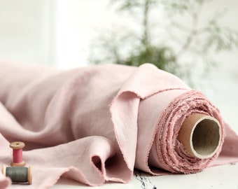Linen fabric. Dusty pink linen. Medium weight linen. Baltic linen fabric. Flax linen fabric. Prewashed soft linen fabric by meter or yard.