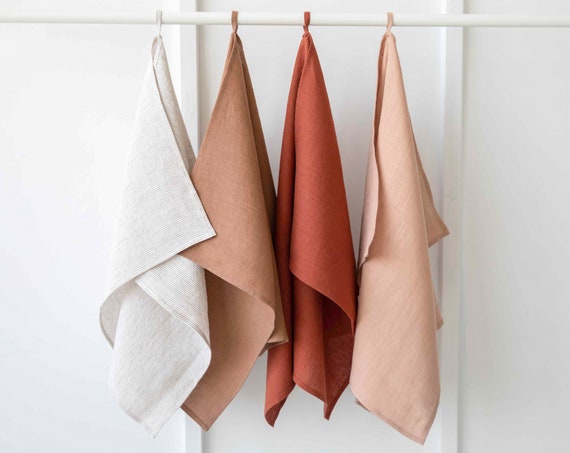Linen kitchen gift towels. Eco Tea towel. Soft linen hand towel. Pure linen towel. Stonewashed soft dish towel available in 47 colors.