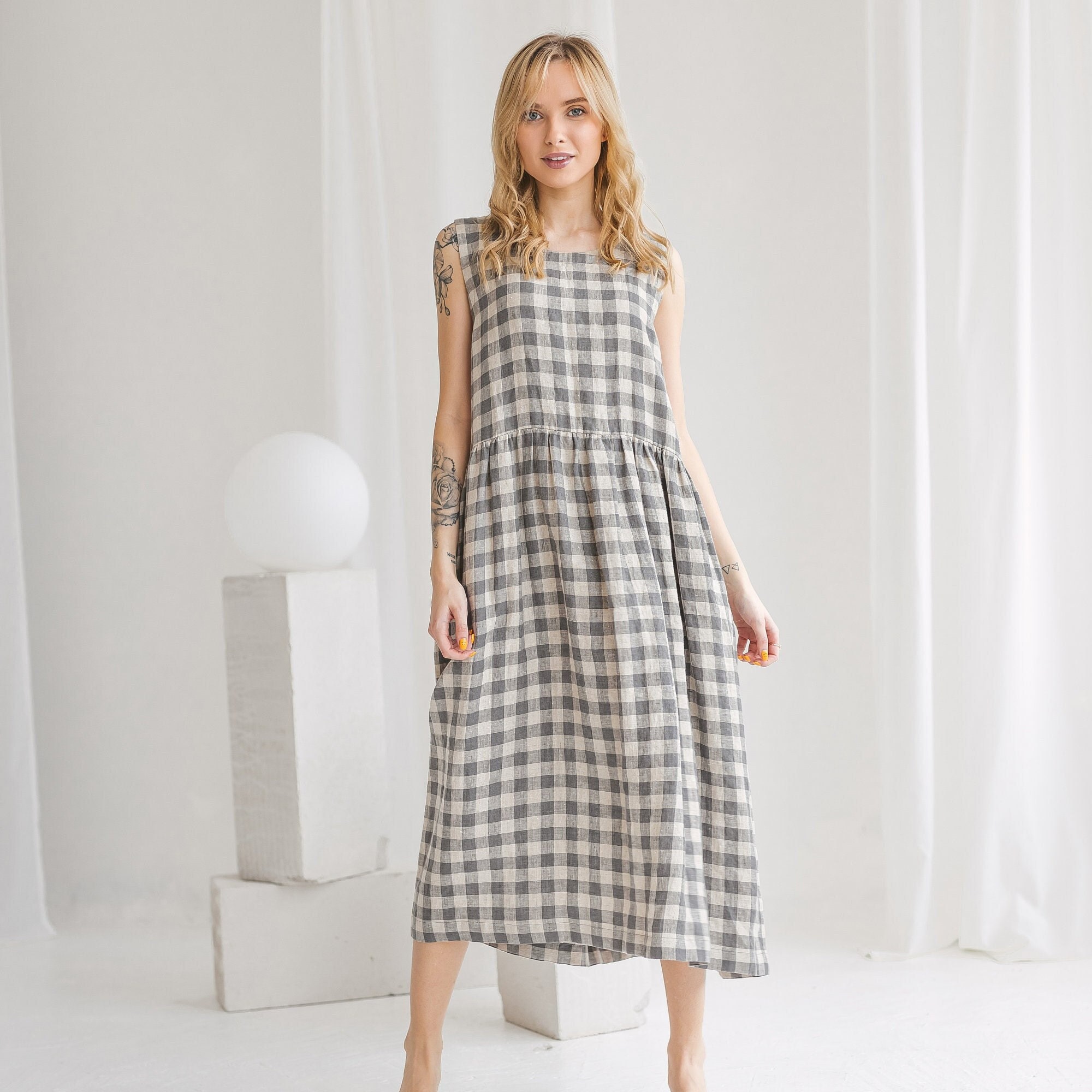 Mid length linen clearance dresses