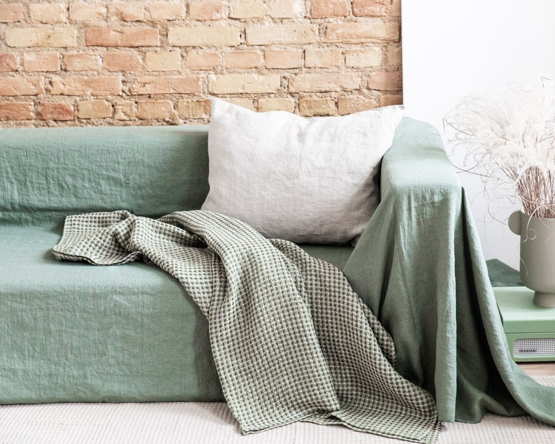 Linen Couch Cover. Extra Big Couch Coverlet . Sofa Blanket. Etsy