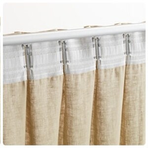 Linen Light Curtains in Silver Gray Color. Headed Rod Top Drape. Semi Sheer Curtains. Handmade Window Treatment. Medium Weight Linen Curtain image 8