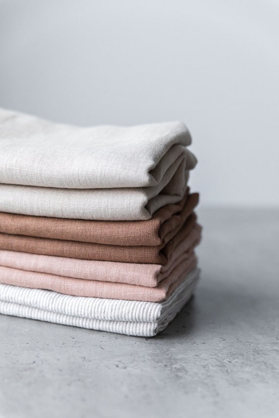 Linen napkins. Set of 2/3/4 washed  18"x 18"simple finished soft linen napkins available in 47 colors.