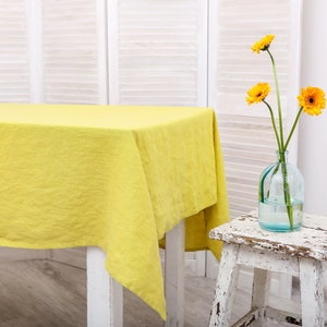 Linen tablecloth. Custom size linen tablecloth. Washed linen tablecloth. Handmade table linen available in 47 colors.