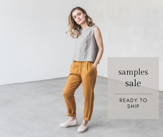 Linen pants MIA. Tapered linen pants with pockets. Ready to ship. Sample sale