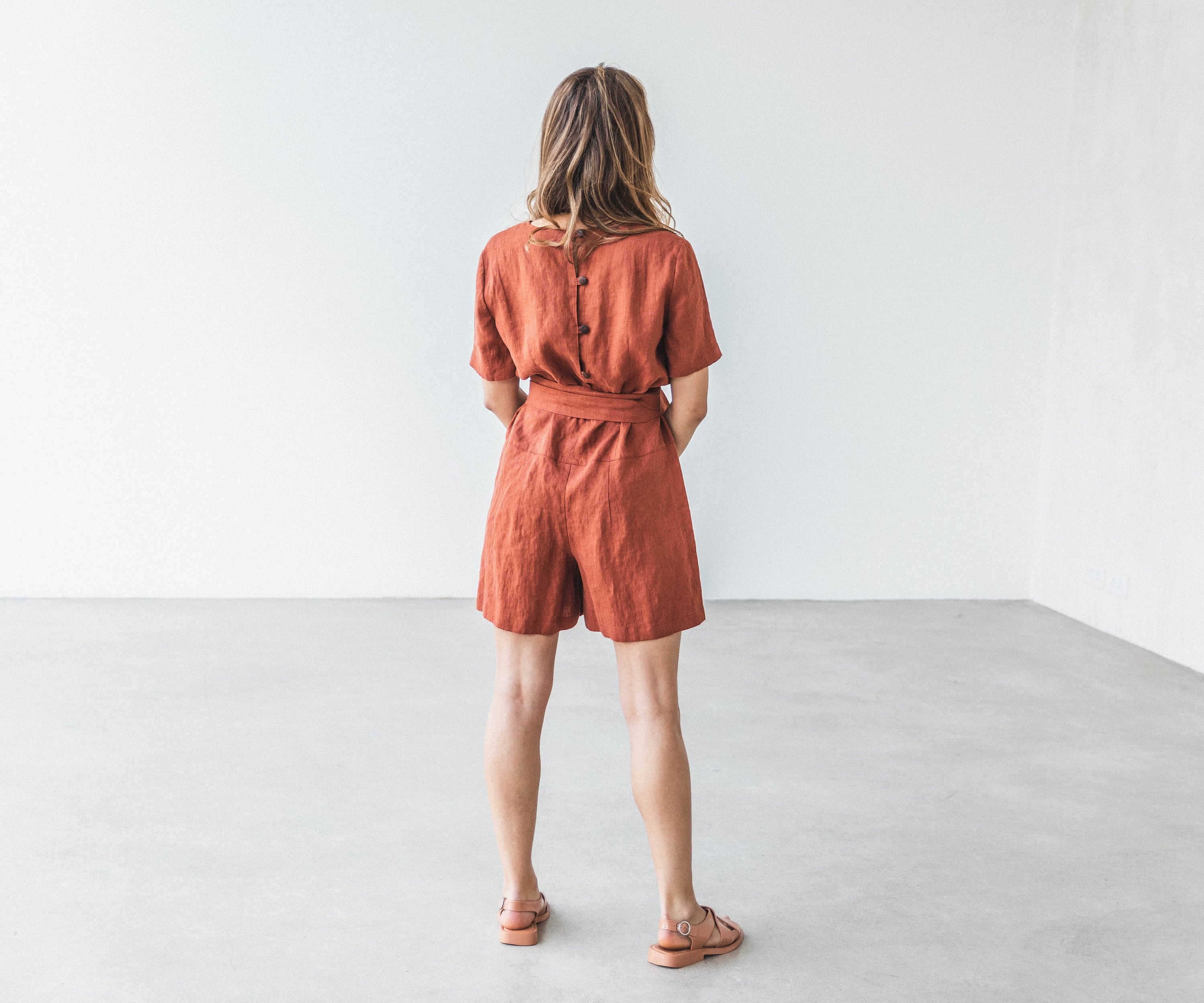 linen overall jumpsuit