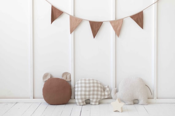 Linen elephant pillow. Linen handmade toy. Linen custum color baby toy pillow. Baby room nursery pillow linen decor. Elephant pillow.