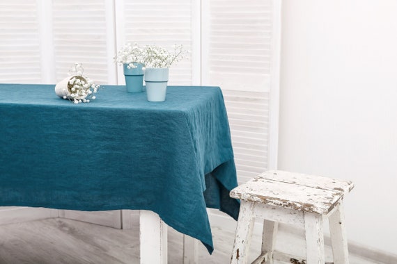 Extra width linen Tablecloth. Custom size linen cloth. Large linen Tablecloth. Washed flax fabric table cloth.