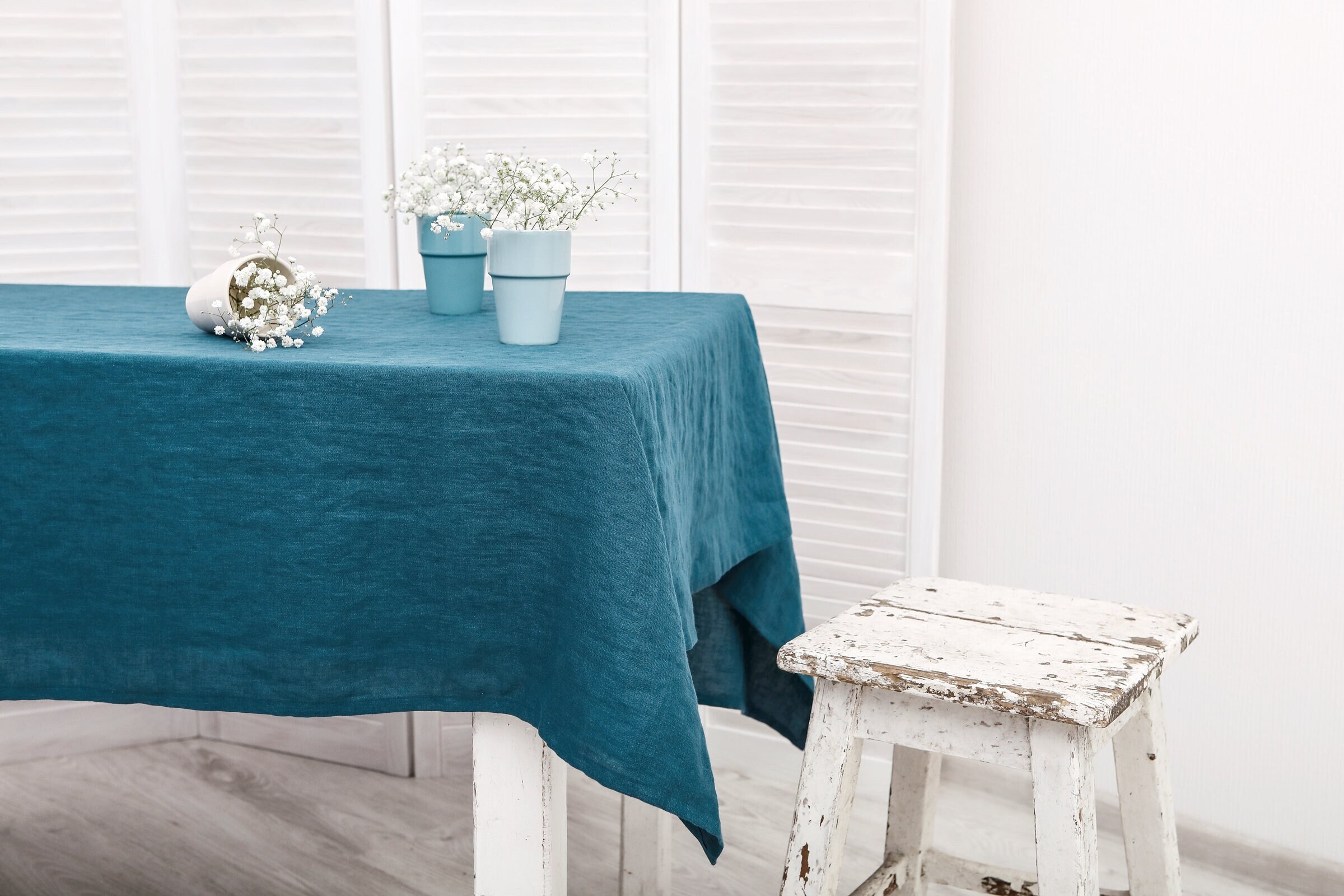 Extra width linen Tablecloth. Custom size linen cloth. Large linen