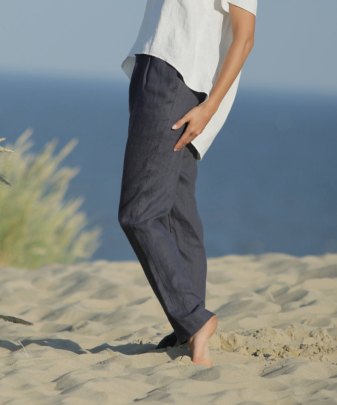 Linen pants / Comfortable eco friendly straight summer linen pants with ...