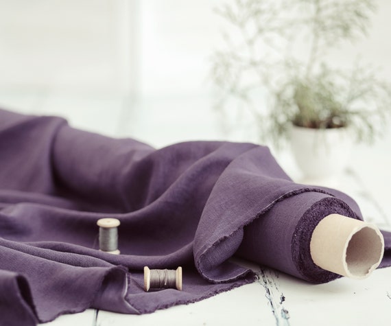 Linen fabric. Lavender linen. Medium weight linen. Baltic linen fabric. Flax linen fabric. Prewashed soft linen fabric by meter or yard.