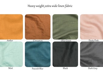 Linen samples. Heavy weight, Extra wide linen. 8 colors samples box. Baltic linen color palette. Washed linen. Samples flax box.