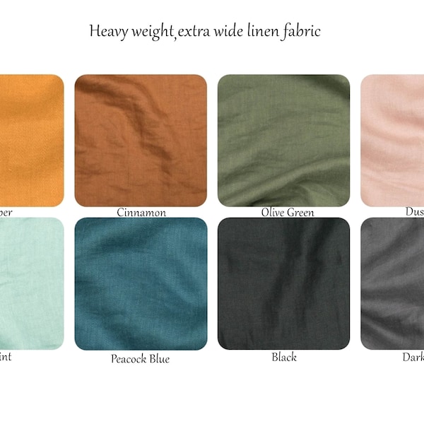 Linen samples. Heavy weight, Extra wide linen. 8 colors samples box. Baltic linen color palette. Washed linen. Samples flax box.