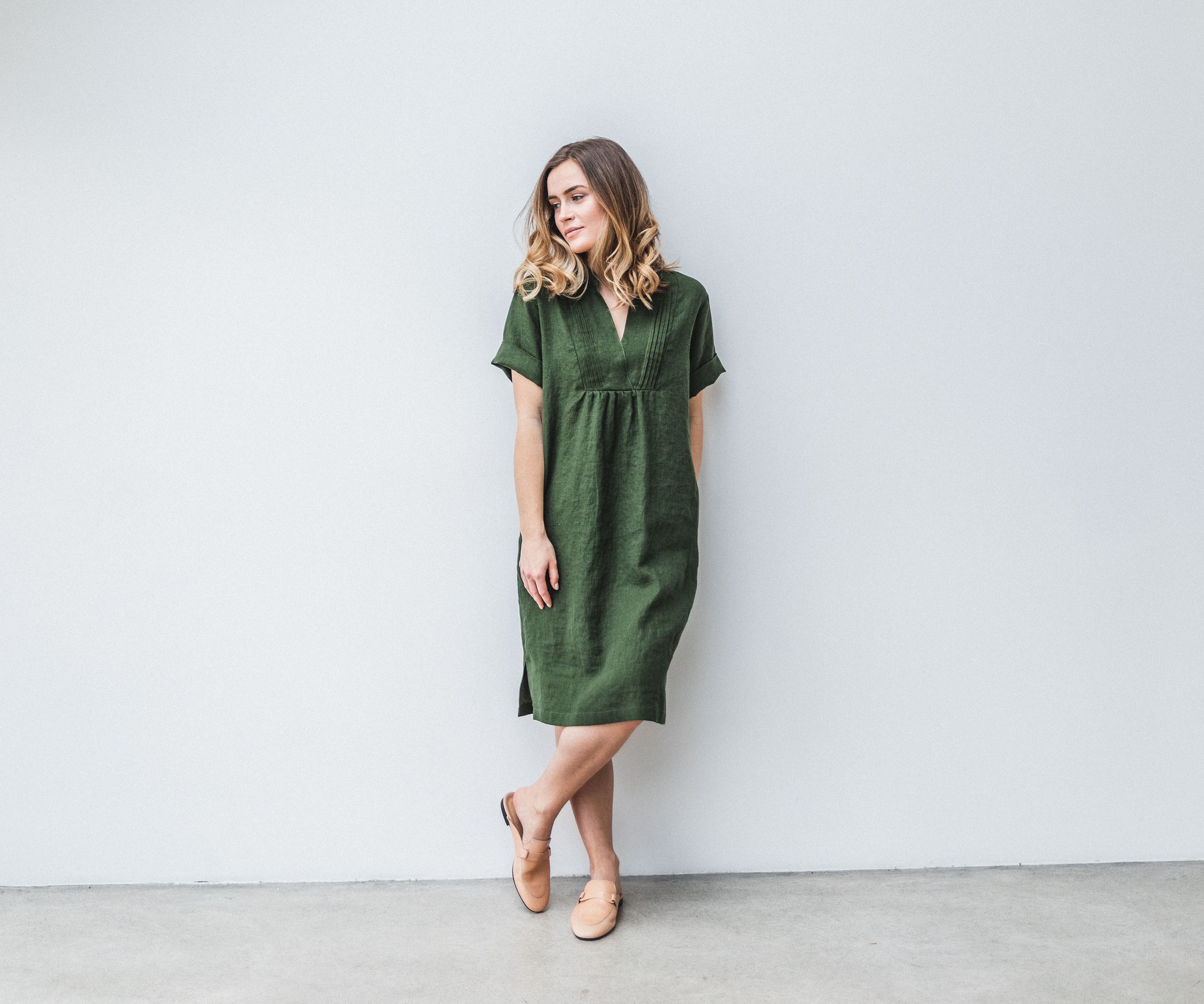 forest green tunic dress