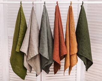 Dark Green Linen Tea Towels. Forest Green Kitchen Towels. Eco-friendly Green  Linen Dish Towels. Medium Weight Natural Linen Kitchen Towels. 