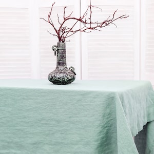 Extra wide Heavy Linen Tablecloth. Custom size linen cloth. Large linen Tablecloth. Washed flax fabric table cloth in heavy weight linen.