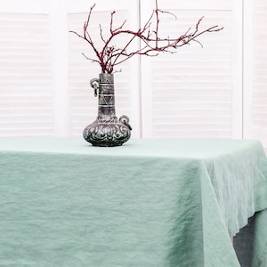 Extra wide Heavy Linen Tablecloth. Custom size linen cloth. Large linen Tablecloth. Washed flax fabric table cloth in heavy weight linen. image 1