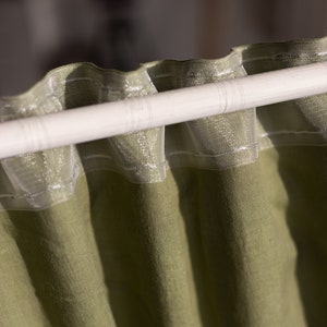 Extra Wide 274cm/107inches Linen Curtains. Cream color Linen Long Drapery. Large Linen Curtains in Various Colors. Custom Wide Linen. image 9