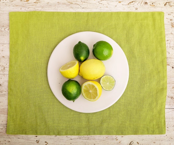 Linen placemats reversible and double side, ideal for Christmas gift, rustic dinner family event placemats available in 47 colors.