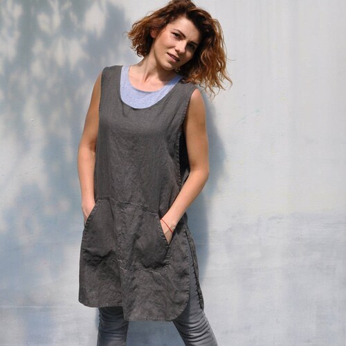 Florist Apron. Handmade Smock for Garden. Linen Apron. Full Etsy