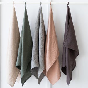 Linen kitchen gift towels. Eco Tea towel. Soft linen hand towel. Pure linen towel. Stonewashed soft dish towel available in 47 colors.