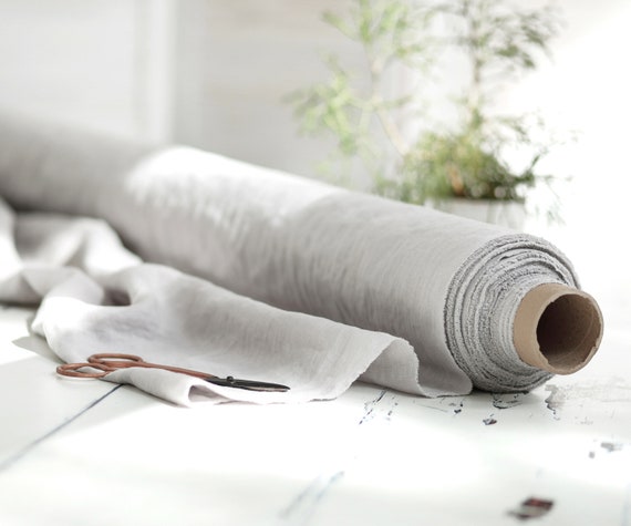 Linen fabric. Silver gray linen. Medium weight linen. Baltic linen fabric. Flax linen fabric. Prewashed soft linen fabric by meter or yard.