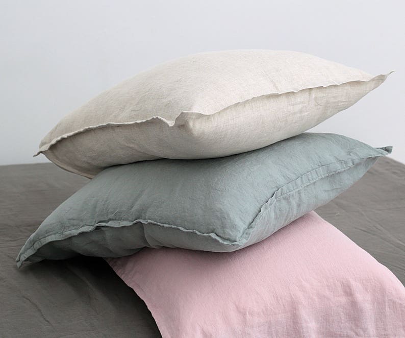 Linen Pillow Shams, Wowen Linen Pillow, 100% Linen Pillowcase. Decorative Pillow Cover. Any Size Linen Pillowcase. Linen Body Pillowcase. image 6