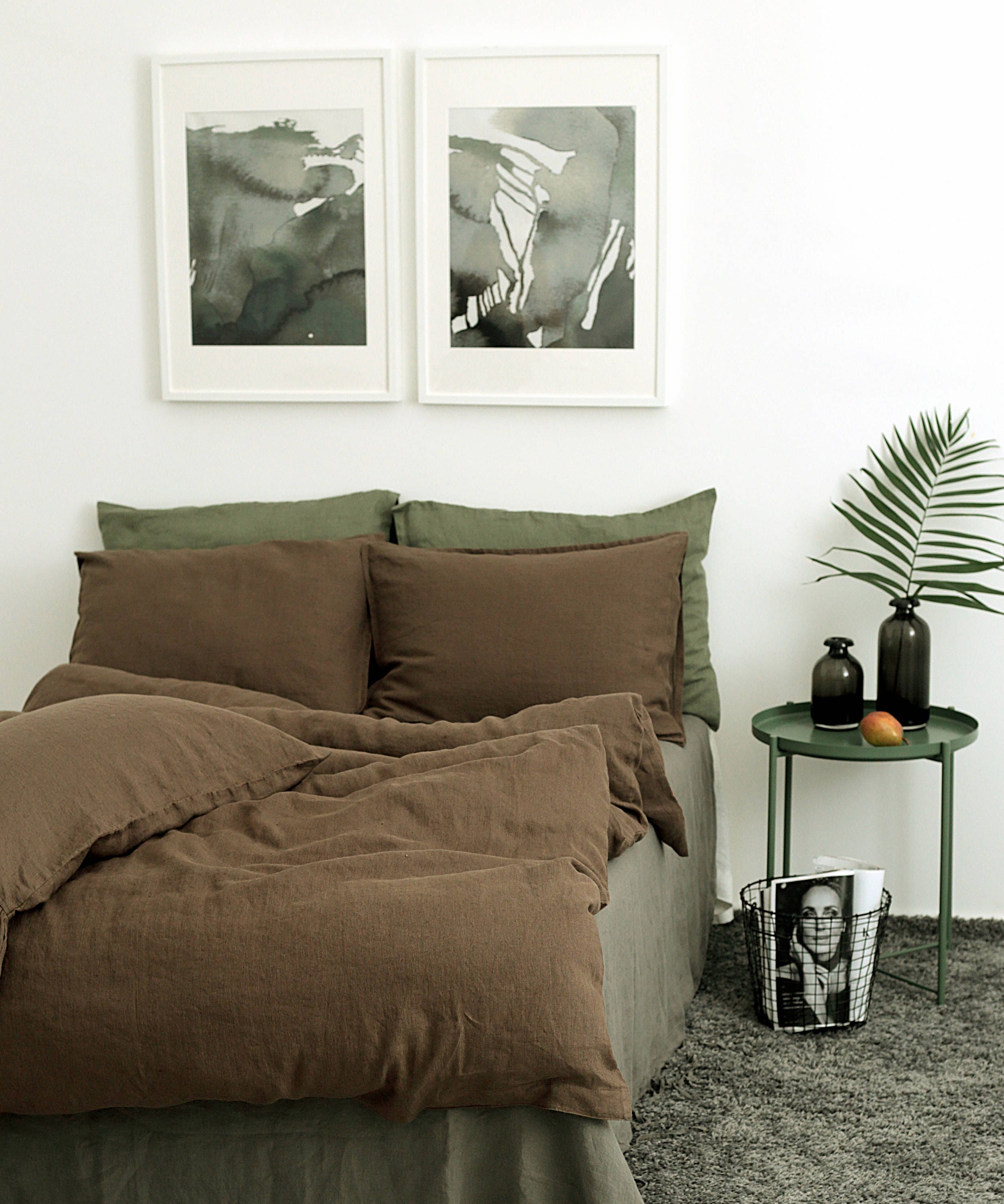 Linen Duvet Cover Coffee Color Duvet Soft Organic Bedding
