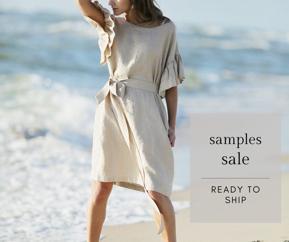 Boat Neck Linen Summer Tunic / Organic 
