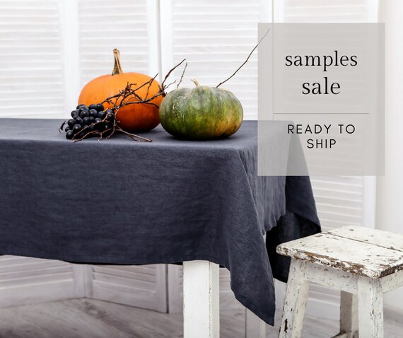 Linen tablecloth. Washed linen tablecloth. Table cloth. Handmade table linen. Ready to ship. Sample sale.