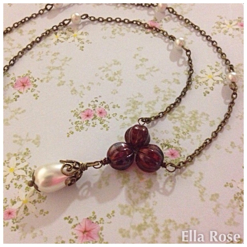 Vintage Inspired Pearl Drop Necklace Jane Austen Jewellery Etsy
