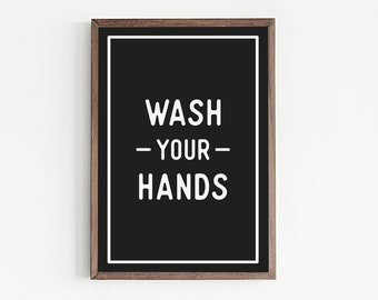 Wash Your Hands Print, Printable Bathroom Art, Bathroom Wall Art, Bathroom Wall Decor, Guest Bathroom Decor, Bathroom Sign, Rustic Printable