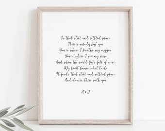 Rush Order Done in 24 hours, Custom Song Lyrics Wall Art, Custom Lyrics Printable Poster, Song Lyrics Print, Personalized Gift, Wedding Song