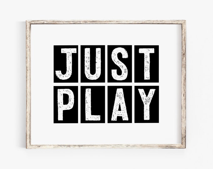 Just Play Sports Printable Boys Room Decor Teen Room - Etsy