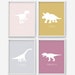 Dinosaur Decor Printables, Set of 4 Dino Wall Art for Bedroom, Kids ...
