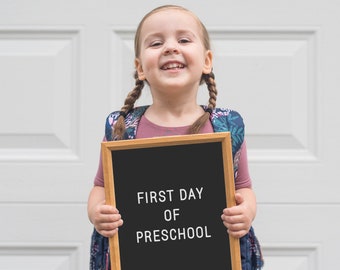 First day of Preschool and Last Day of Preschool Printable Bundle, 1st Day of School Sign, Back to School, Preschool Sign, Instant Download