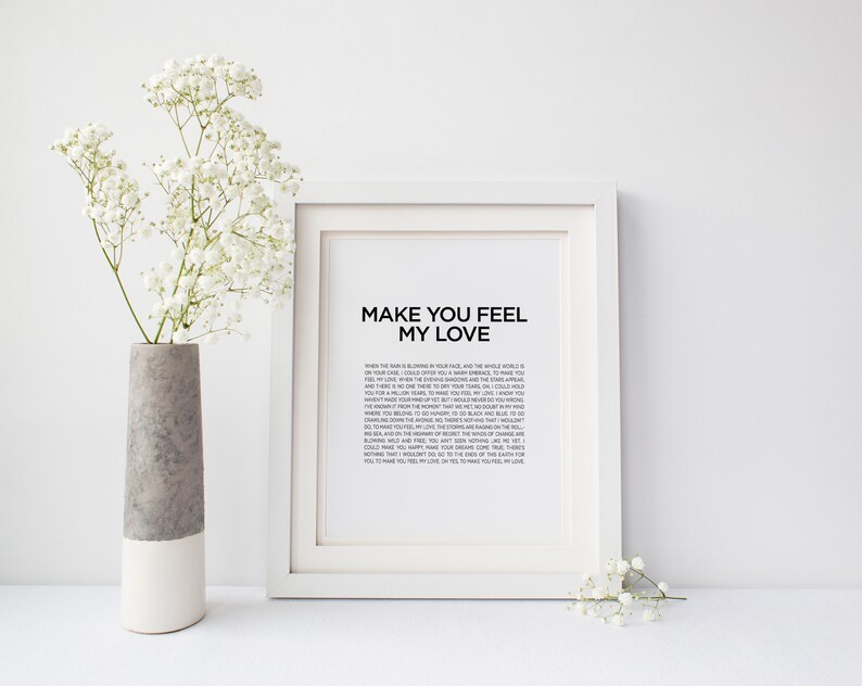 Custom Song Lyrics Wall Art Song Lyrics Printable Poster Etsy