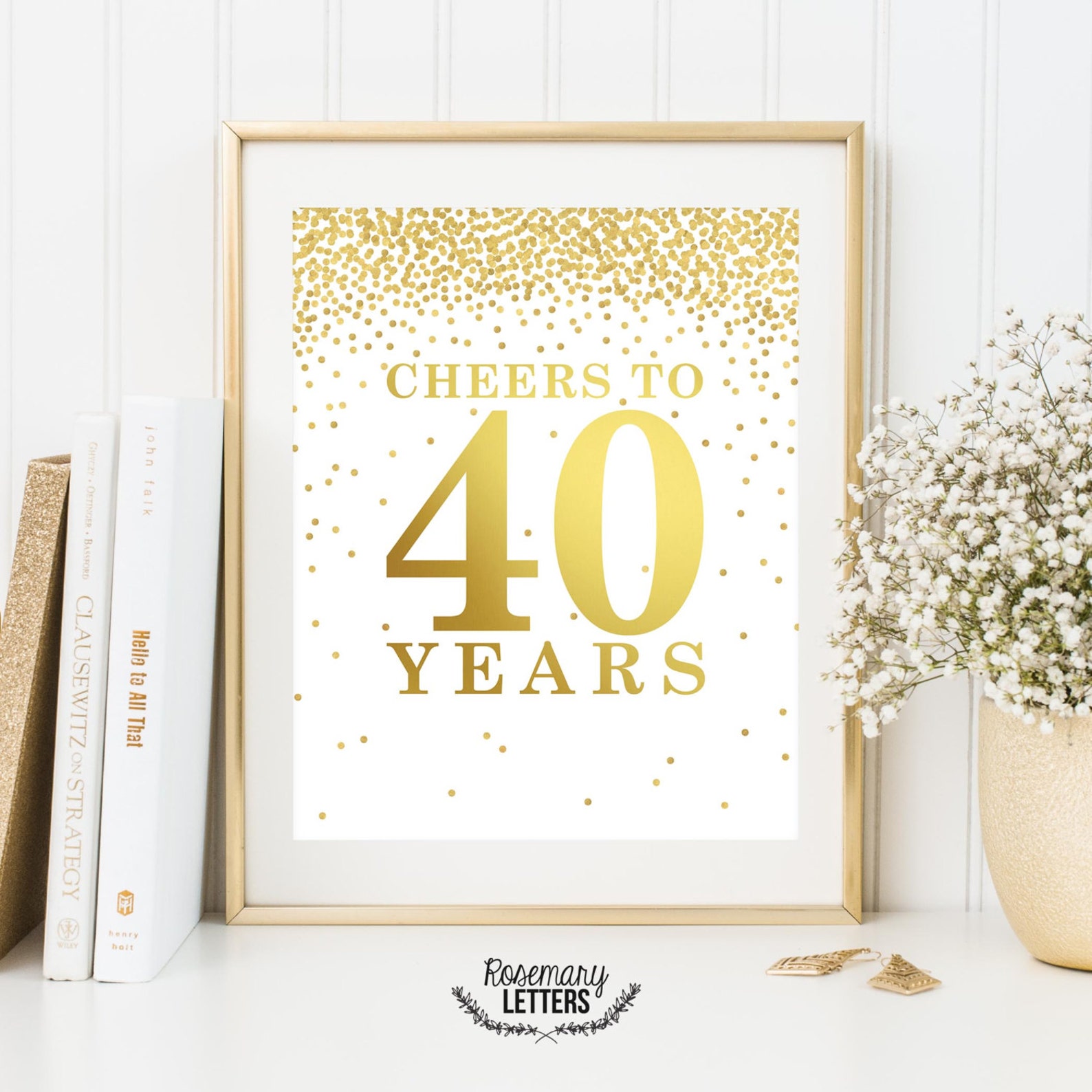 Cheers to 40 Years Printable 40th Birthday Decor Cheers to - Etsy