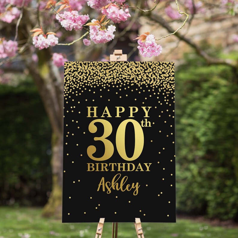 Custom Happy Birthday Sign Printable Birthday Sign Etsy Custom Happy Birthday Sign Printable Birthday Sign Etsy