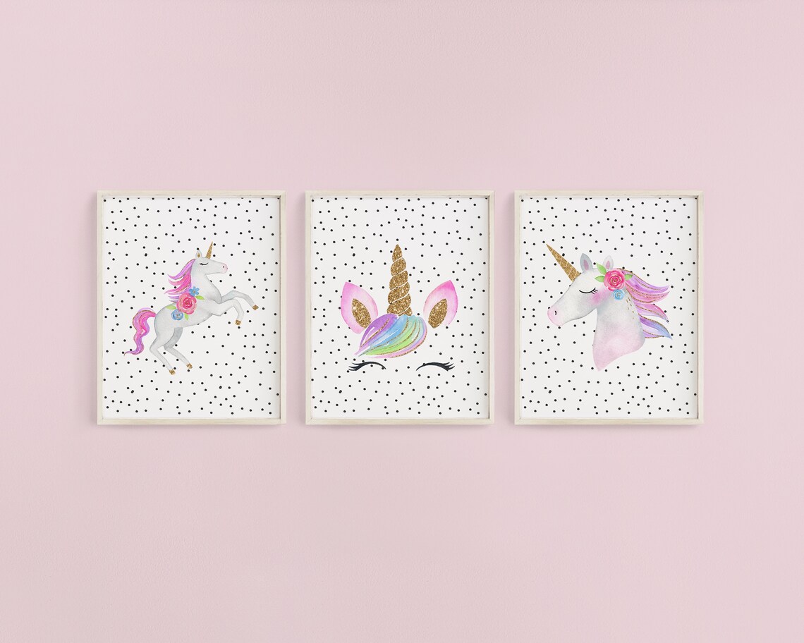 Unicorn Printable Wall Art Watercolor Unicorn Prints for | Etsy