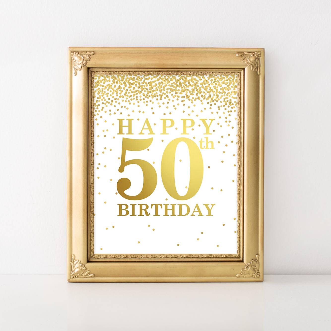 Happy 50th Birthday Sign Printable 50th Birthday decor Black | Etsy