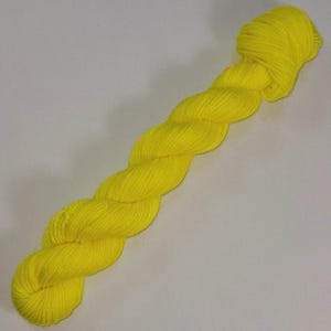 Yarn, &quot;Lemonade&quot; DYED to ORDER, Hand dyed, bright yellow, Lace yarn, Sock yarn, Sport yarn, DK yarn, Worsted yarn, Multiple Bases